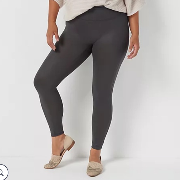 NWOT All Worthy Hunter McGrady The Ultimate Tall Faux Leather Legging SZ 1X - Picture 2 of 6